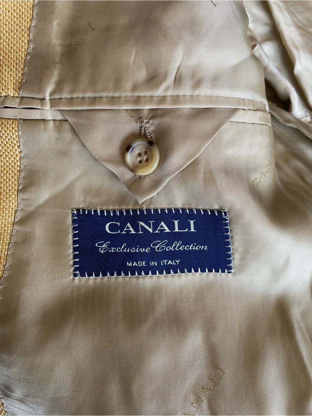 VTG Canali Yellow Single-Breasted Wool Blend Italian Blazer 54R Old Money Preppy